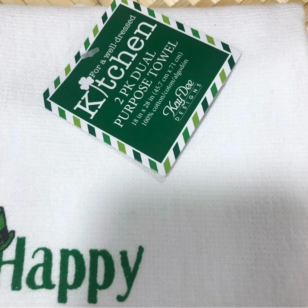 NWT Kay dee design DOGS kitchen towels at Patrick’s day